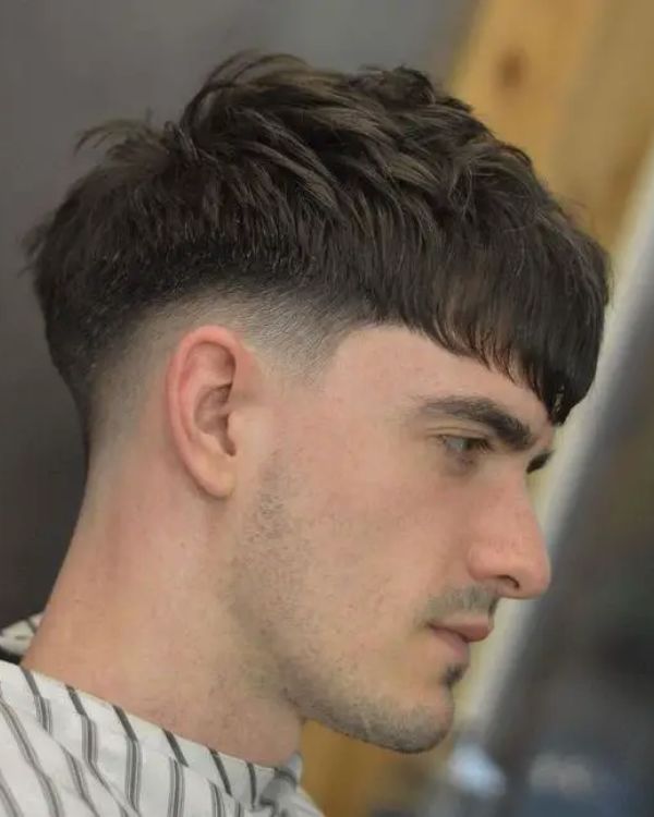 Crop Top Fade with Blunt Fringe