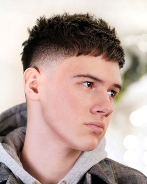 Messy French Crop with Low Taper Fade