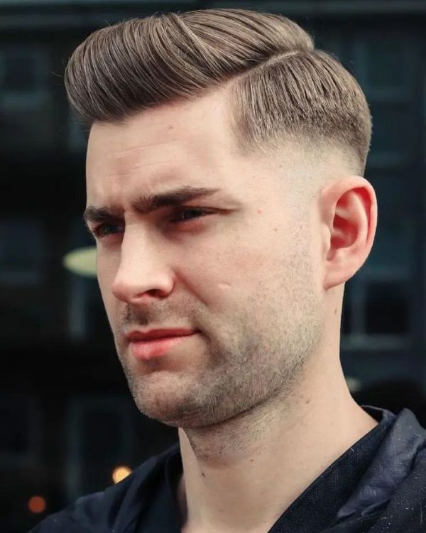 Comb Over with Medium Fade