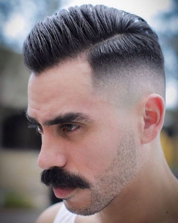 Hard Comb Over with Fade